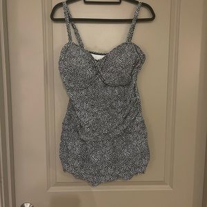 Plus size swim dress, black and white, size 18, swimsuits for all